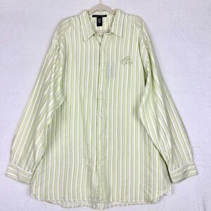 Marithe Francois Girbaud Vintage Stripe Long Sleeve Button Up Shirt Size XXl NWT